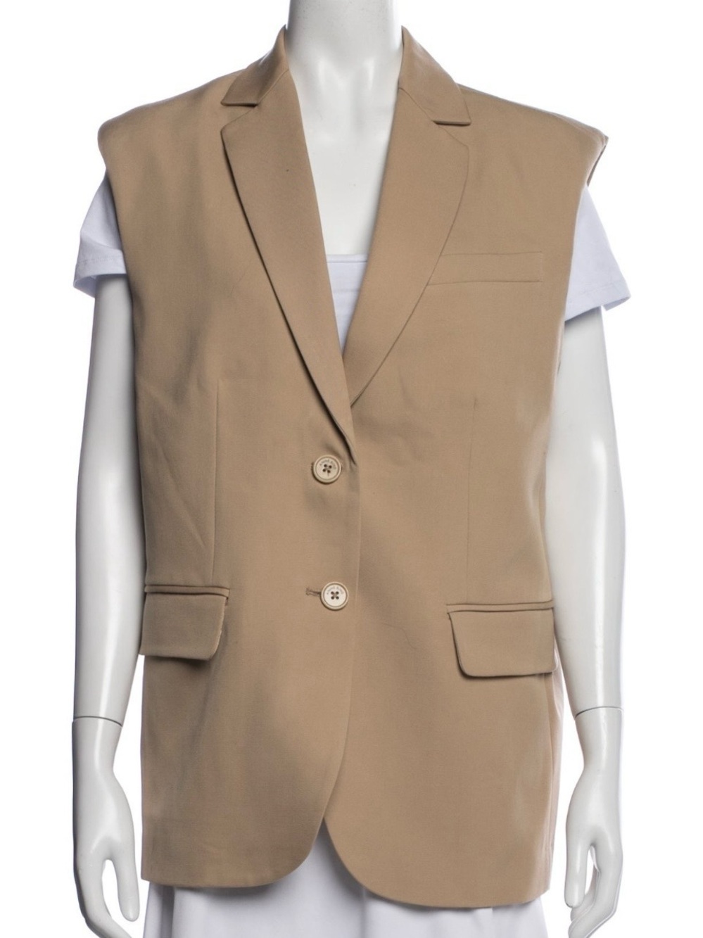 Anine Bing Sleeveless Blazer Vest - Camel Tan size S